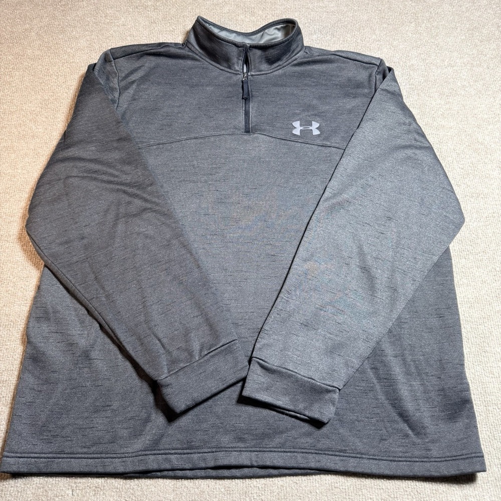 Under Armour Coldgear Quarter Zip Sweatshirt Mens 2XL Gray Long Sleeve